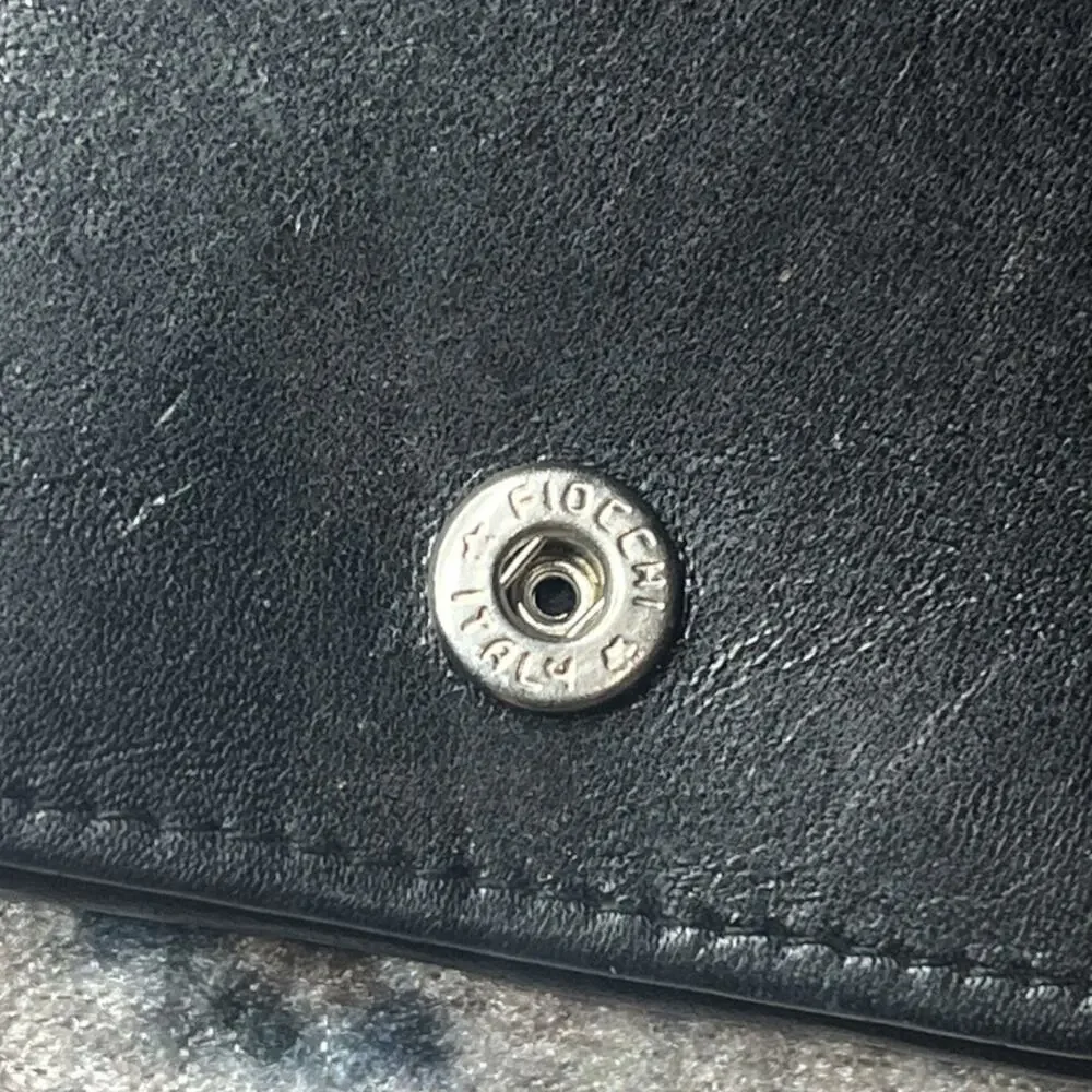 Prada Milano Vintage Black Leather Men's Long Continental Wallet Logo Italy